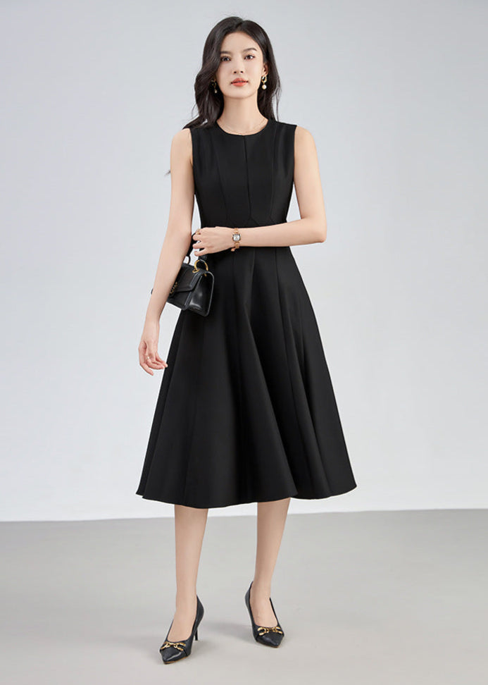Wool-Blend Midi Dress with Pockets