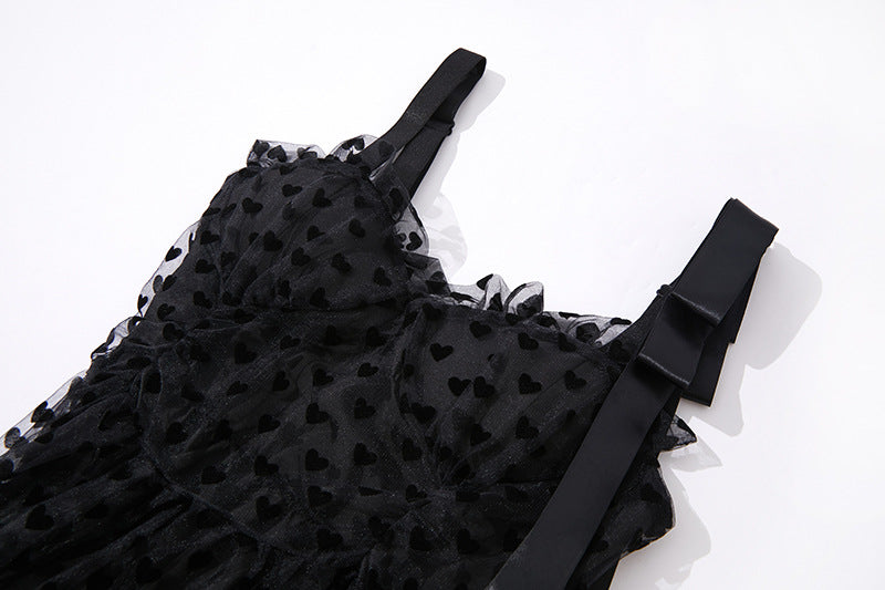 Love Dots Ruffled Maxi Dress – Adjustable Straps