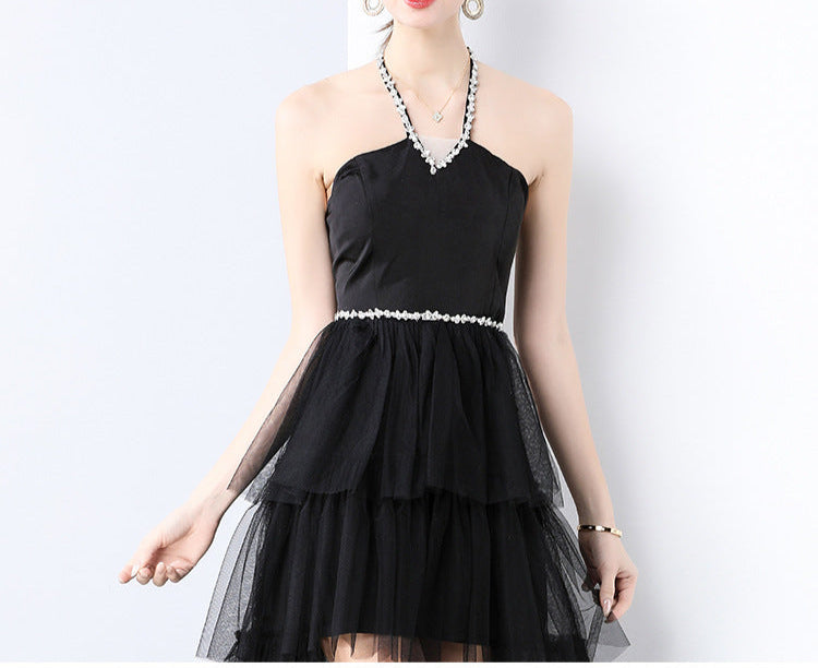 Sheer Elegance Black Mesh Maxi Dress