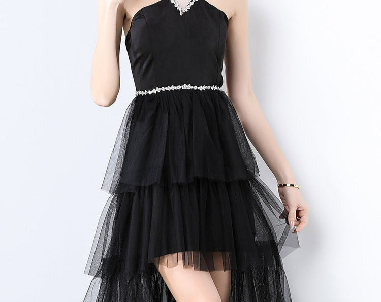 Sheer Elegance Black Mesh Maxi Dress