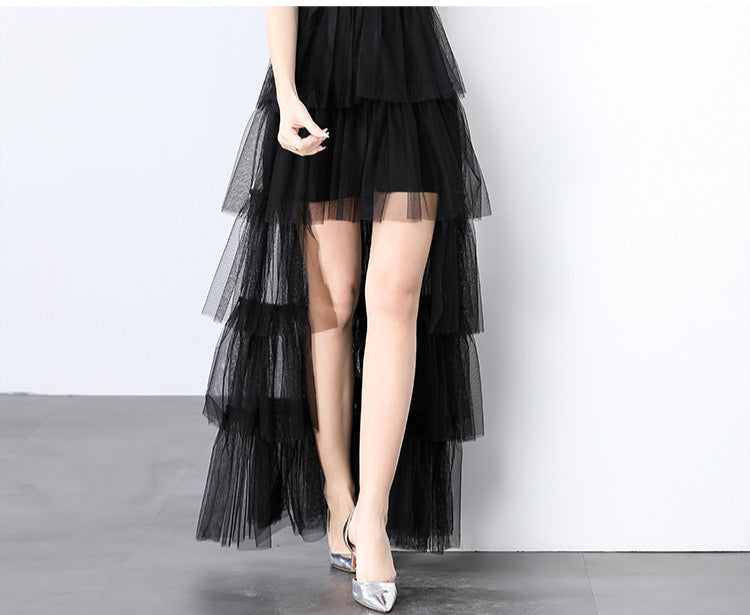 Sheer Elegance Black Mesh Maxi Dress