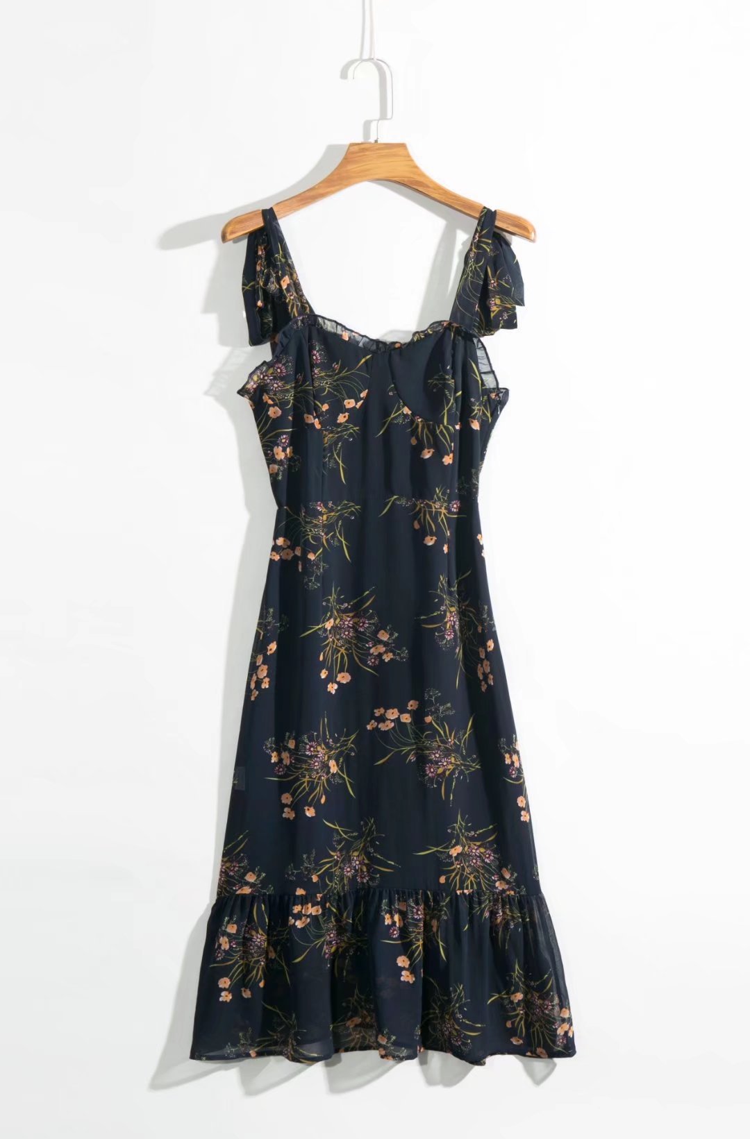 Retro Floral One-Shoulder Maxi Dress