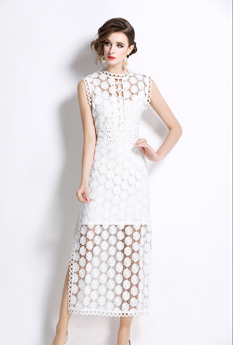 Lace Detail Two-Piece Maxi Dress Set