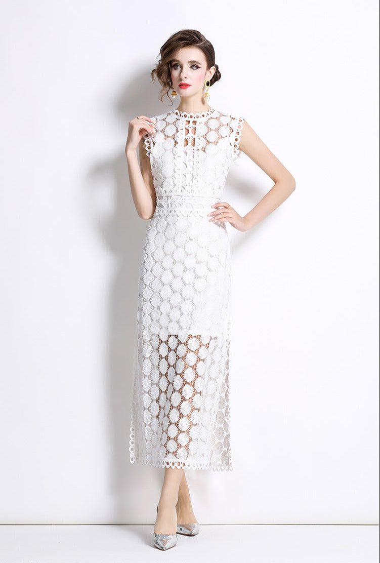Lace Detail Two-Piece Maxi Dress Set