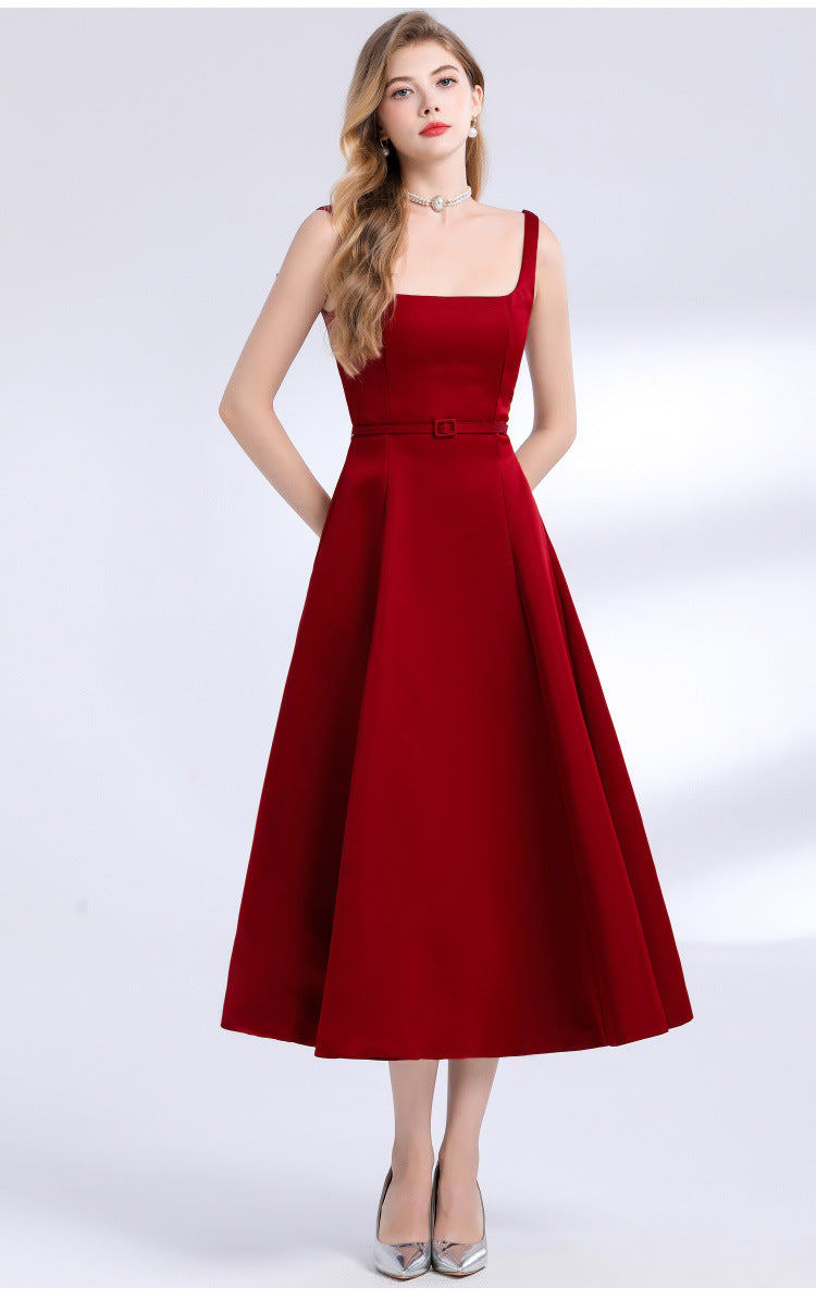 French Style Satin Slip Maxi Dress  D'FINE