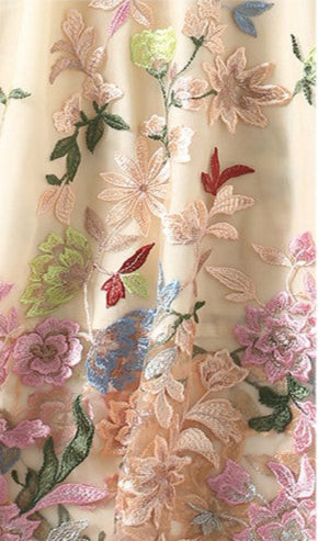 Elegant Summer Dress with Colorful Embroidery
