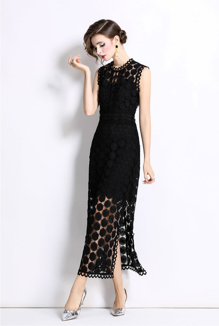 Lace Detail Two-Piece Maxi Dress Set