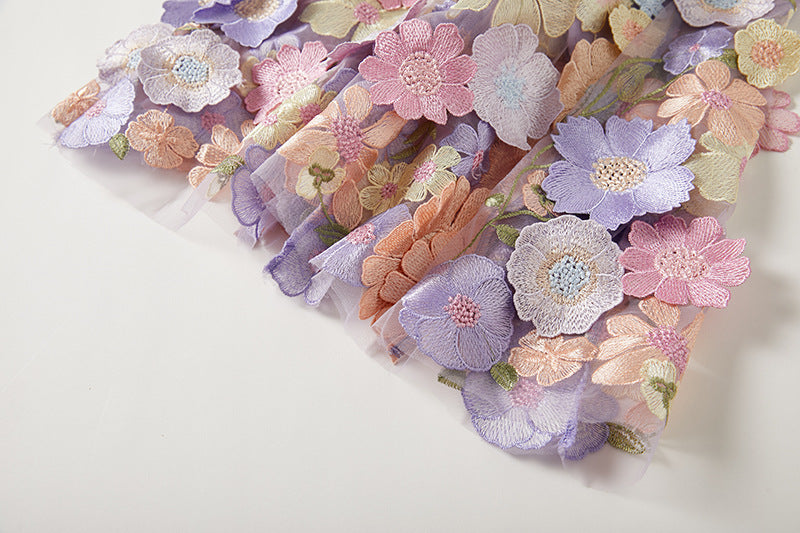 3D Floral Embroidered Lace Mermaid Dress