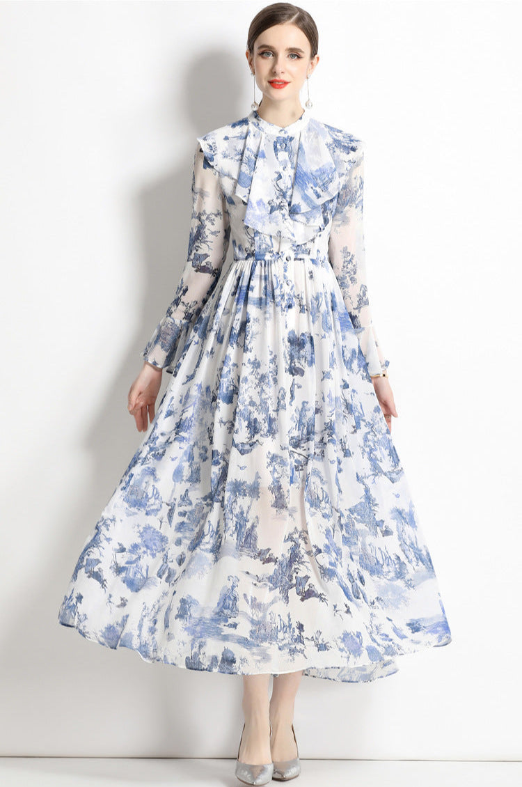 Ink Print Shirt Dress