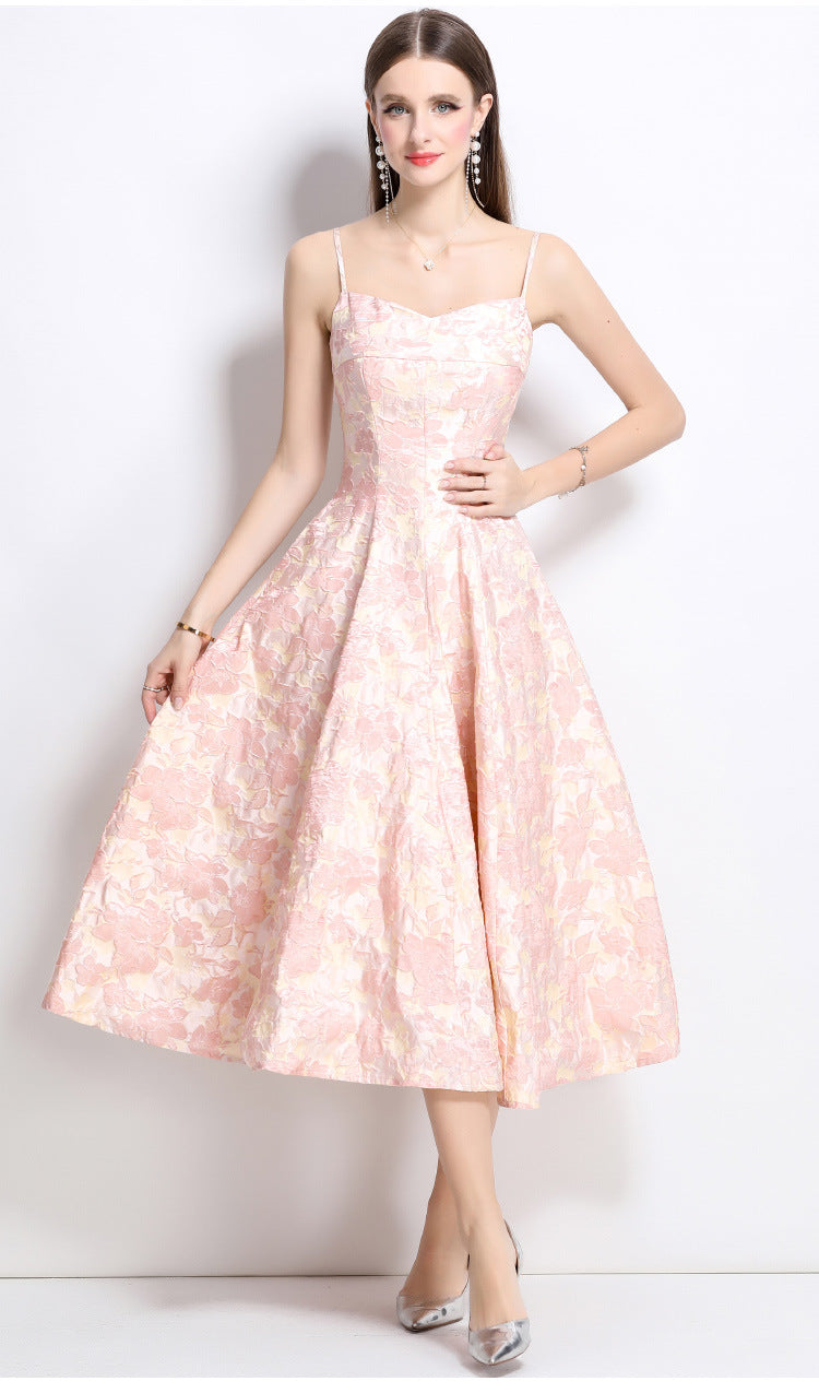 Jacquard Princess-Inspired A-Line Dress