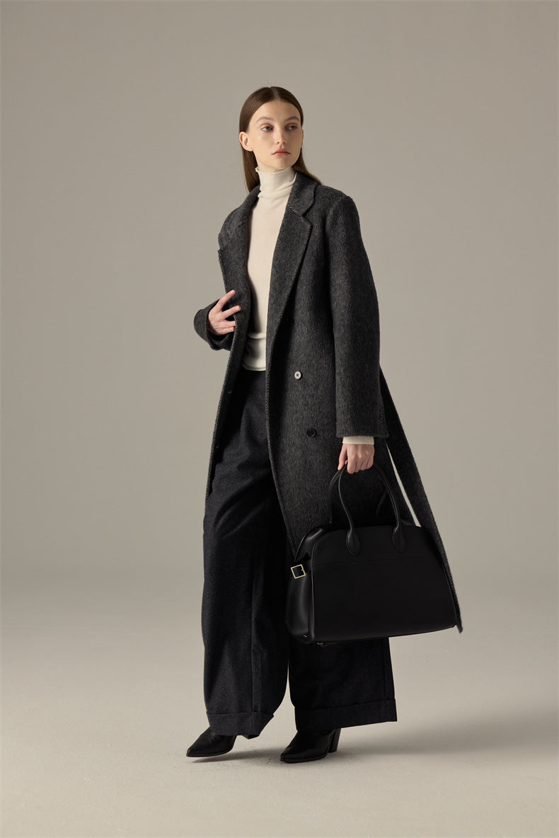 Cashmere Wool Structured Shoulder Coat – Timeless Elegance for Cold Days