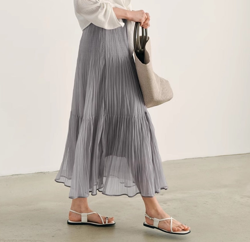 High-Waisted Flowy Tulle Skirt