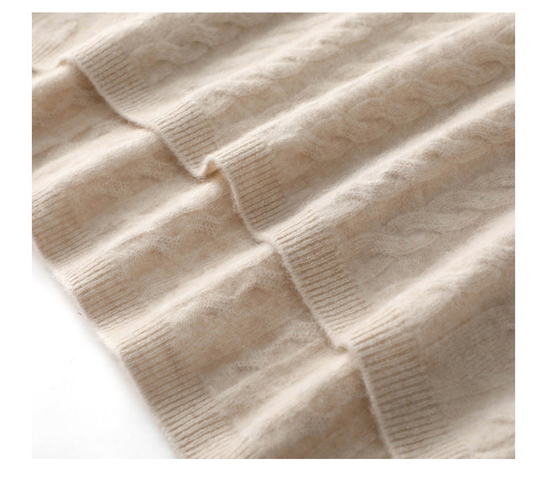 Cashmere-Blend Oversized Twist Knit Sweater