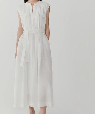 High Waist Vest Shirt Dress