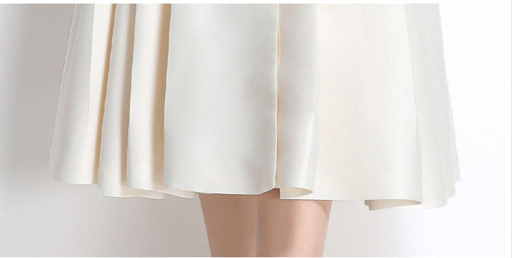Crystal Strap Pleated Midi Dress
