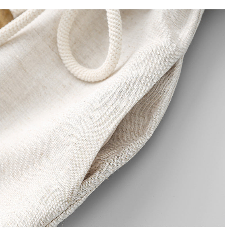 Boho Linen-Tencel Dress with Shell Detail and Removable Buckle Necklace