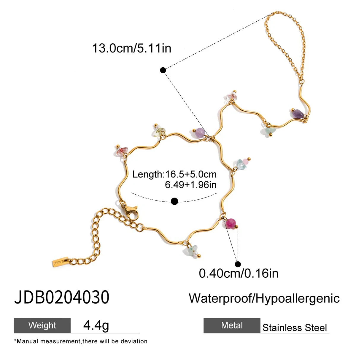 Zora Gold Crystal Hand Chain Bracelet