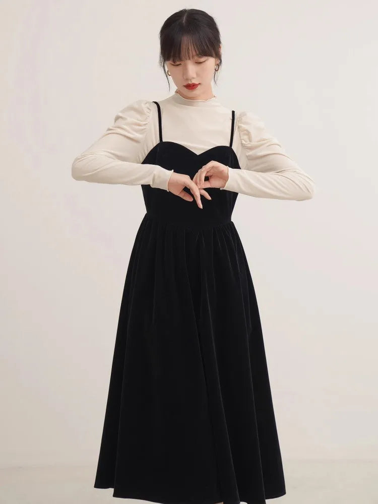 French Velvet Slip Dress – Luxe Retro Elegance