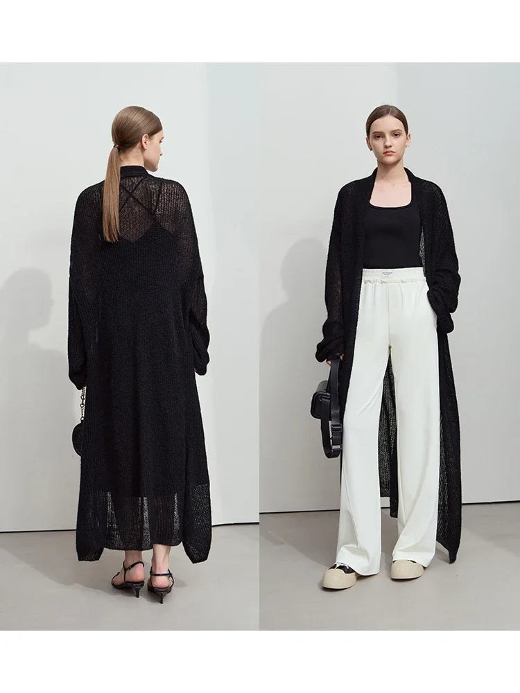 Minimalist Long Knit Cardigan – Soft & Effortless Layers