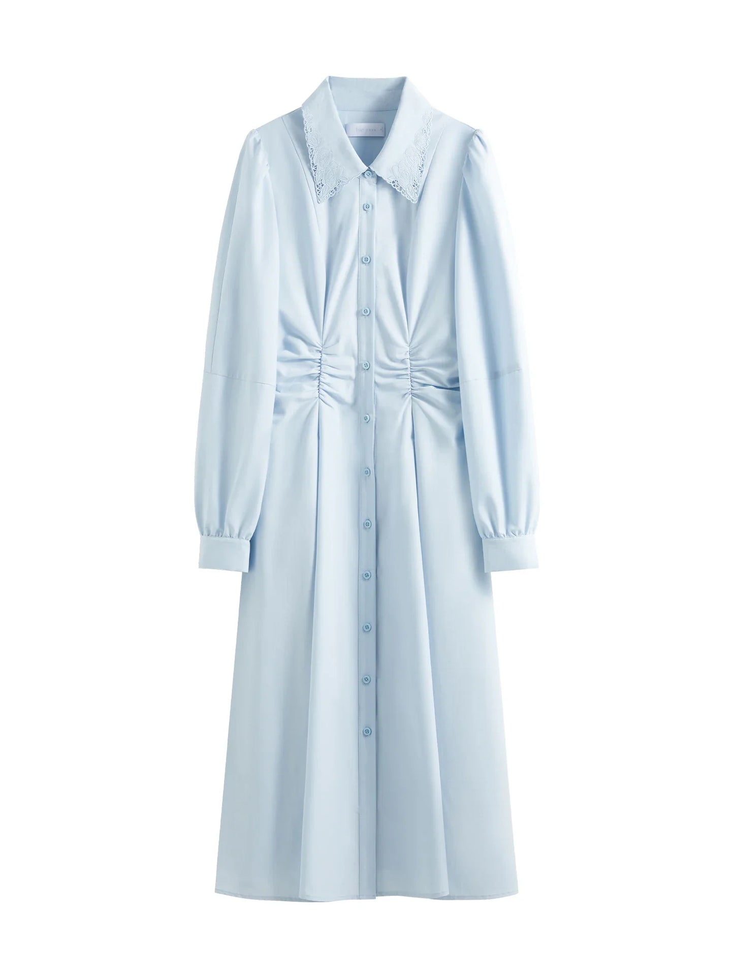French-Inspired Belted Shirt Dress