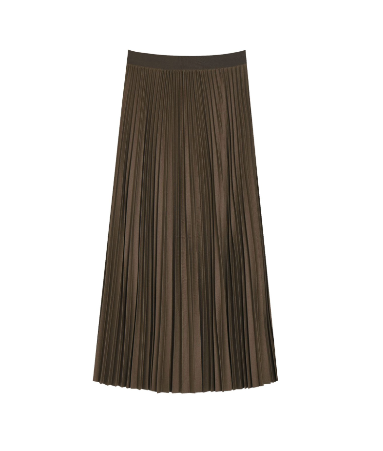 High-Waisted Pleated Midi Skirt – Elegant & Everyday Comfort
