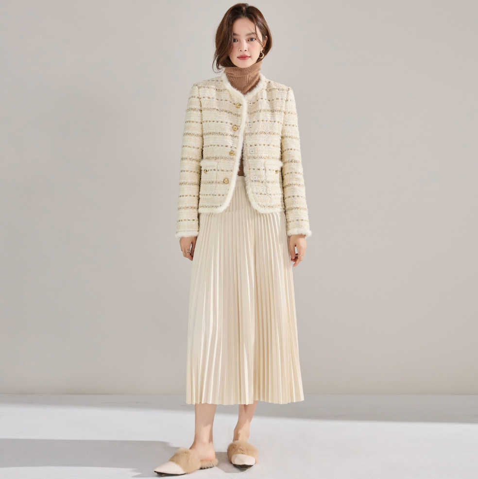 High-Waisted Pleated Midi Skirt – Elegant & Everyday Comfort