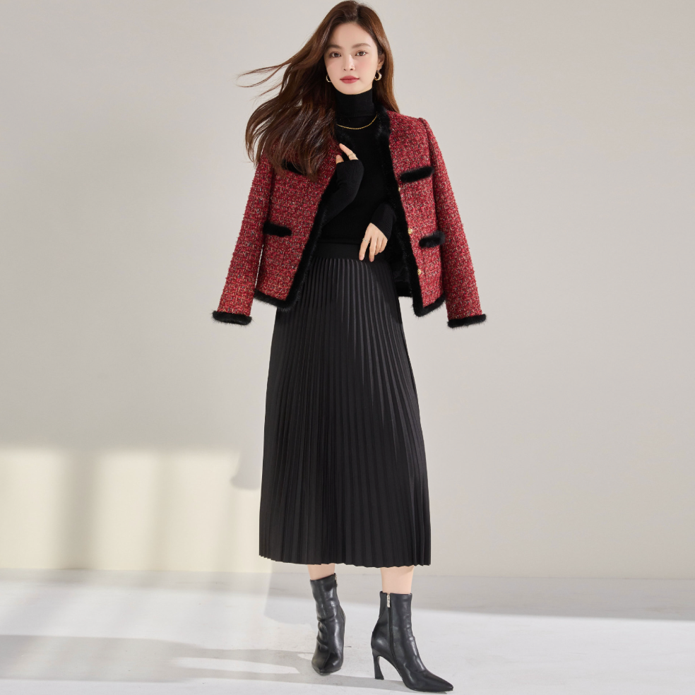 High-Waisted Pleated Midi Skirt – Elegant & Everyday Comfort