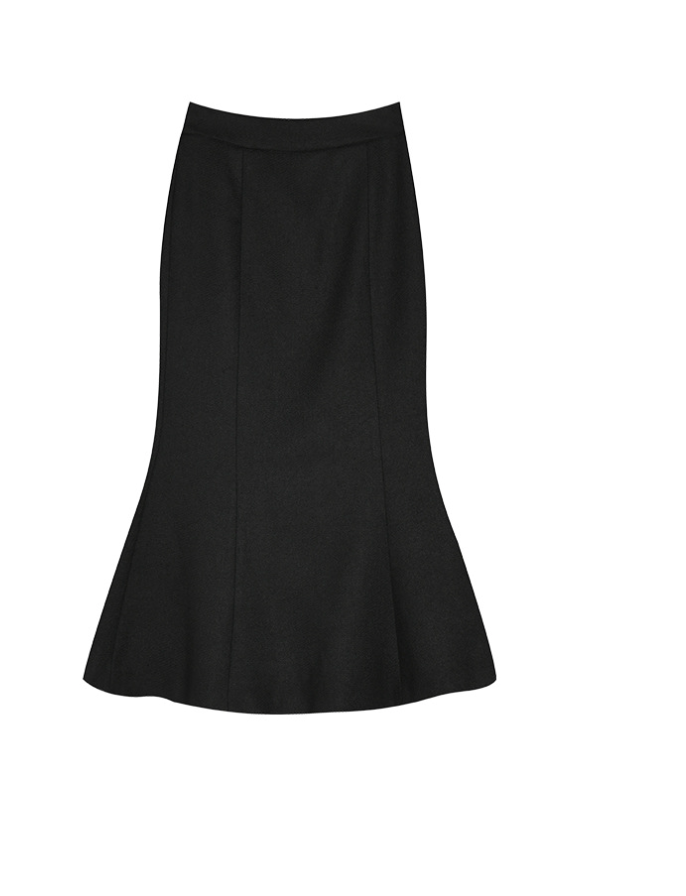 Elegant Contrast-Trim Mermaid Skirt Blazer Set