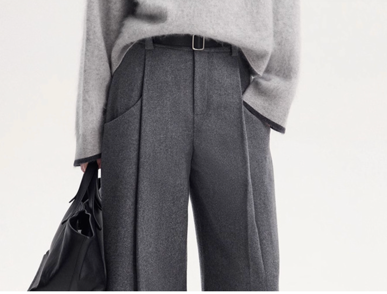 High-Waisted Wide-Leg Classic Trousers