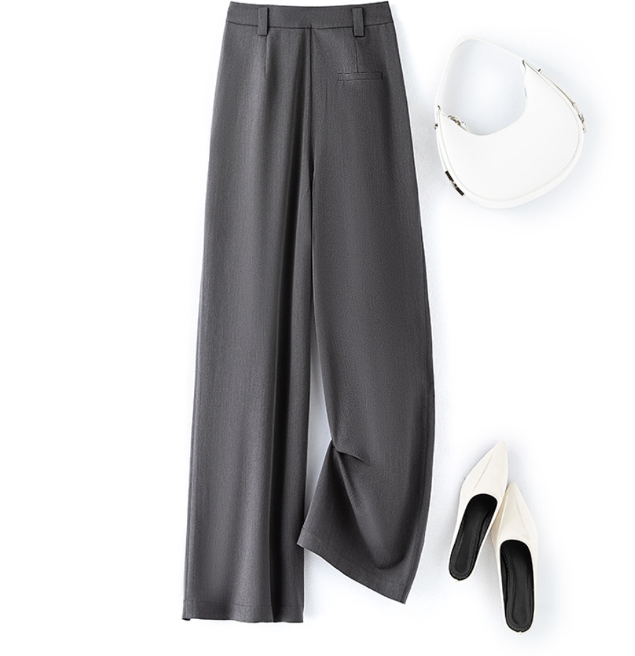 High-Waisted Wide-Leg Classic Trousers