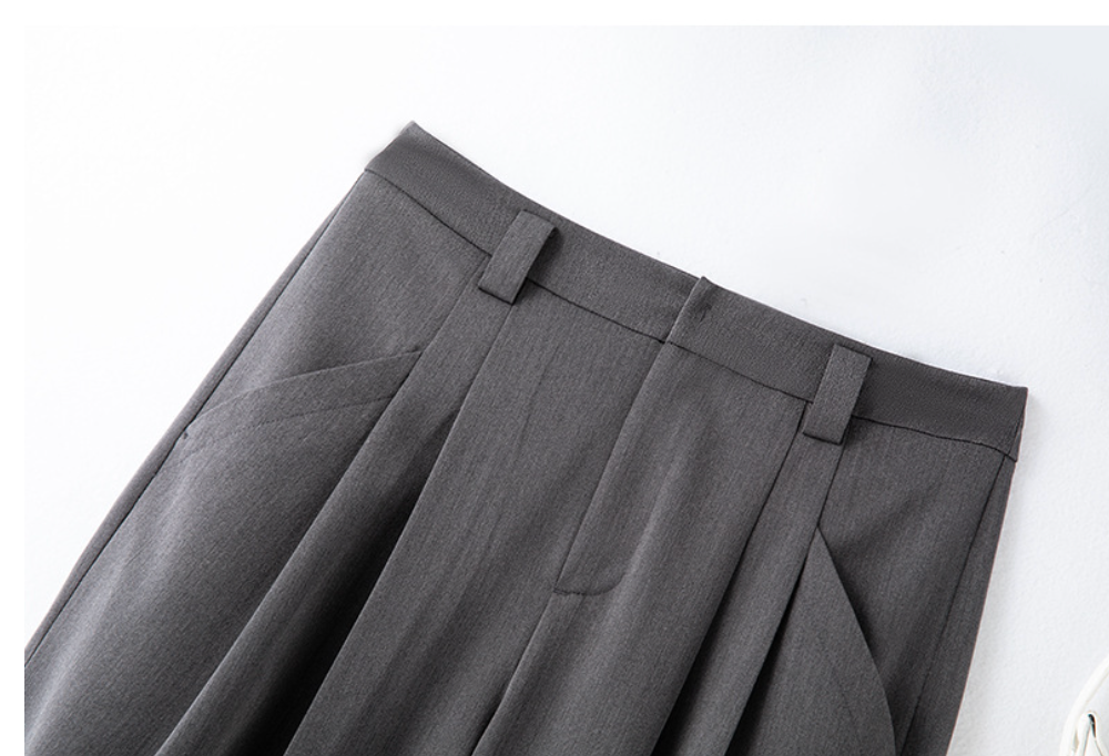 High-Waisted Wide-Leg Classic Trousers