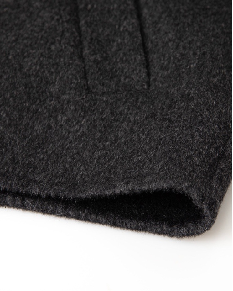 Short Wool Blend Round-Neck Jacket