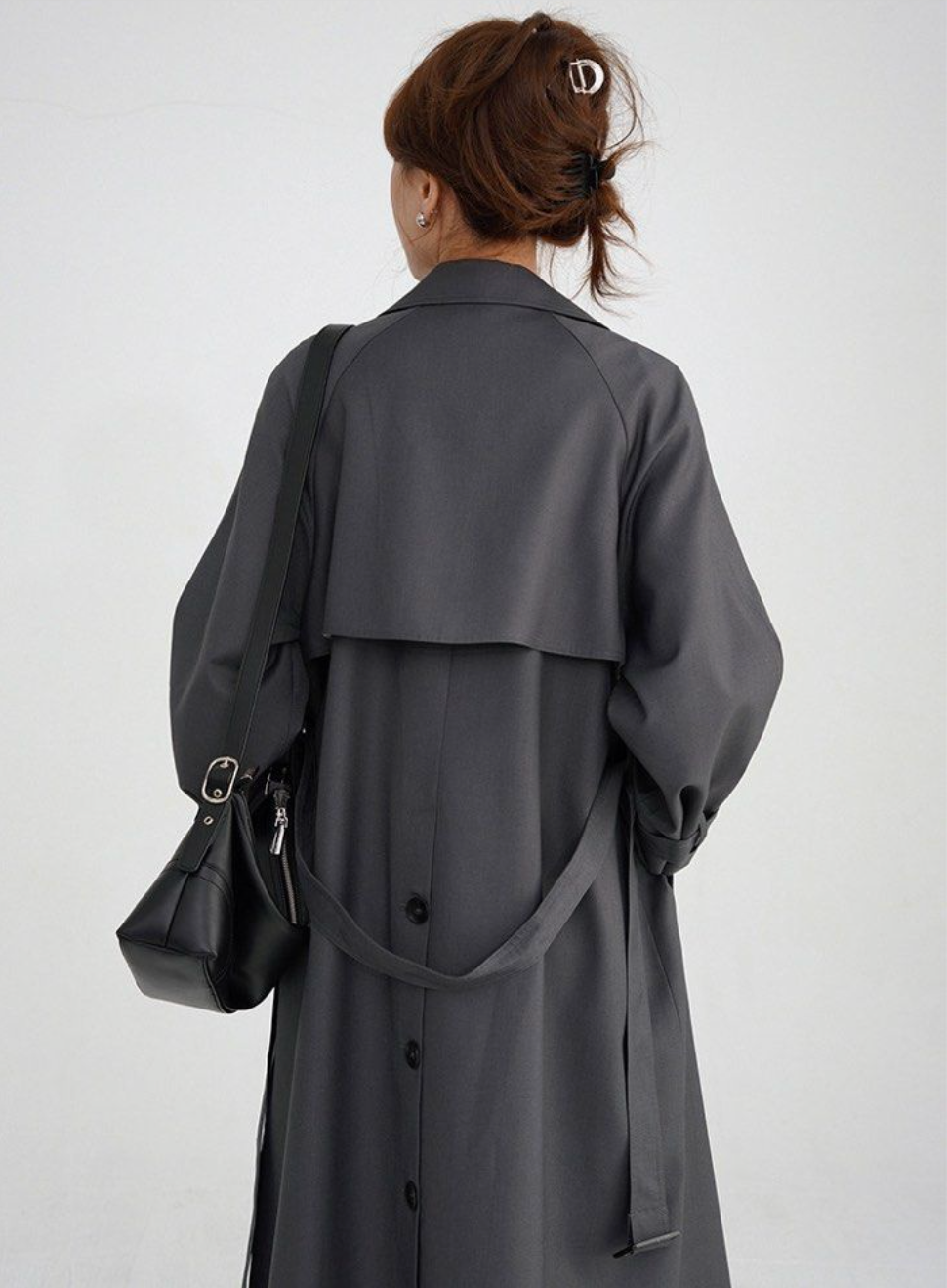 Gray British-Style Trench Coat – Timeless Elegance with Modern Comfort