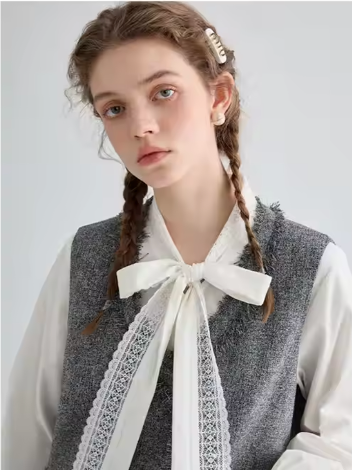 Preppy Pleated Midi Dress with Blouse – 2-Piece Set