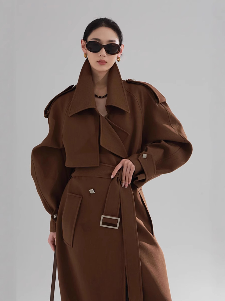 Studded Belted Trench Coat