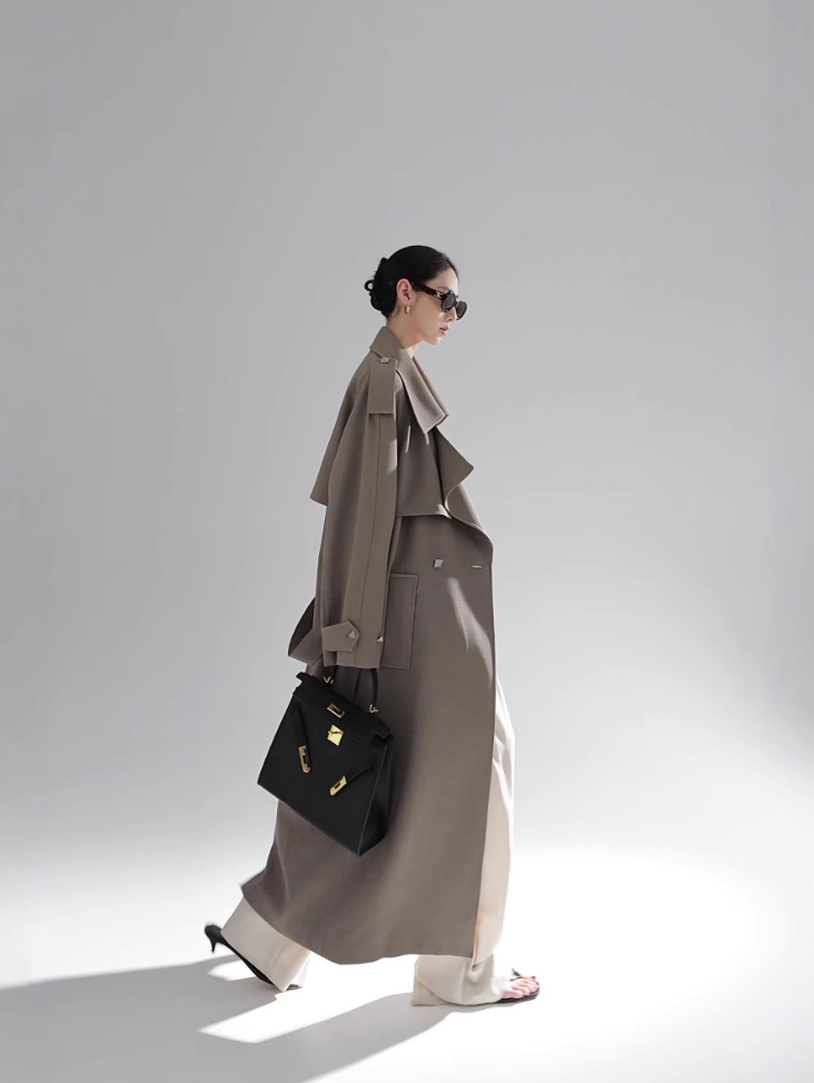 Studded Belted Trench Coat