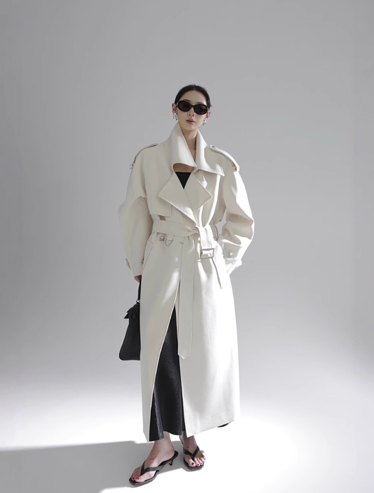 Studded Belted Trench Coat