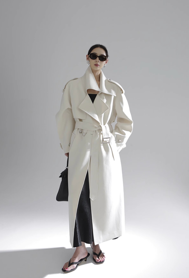 Studded Belted Trench Coat