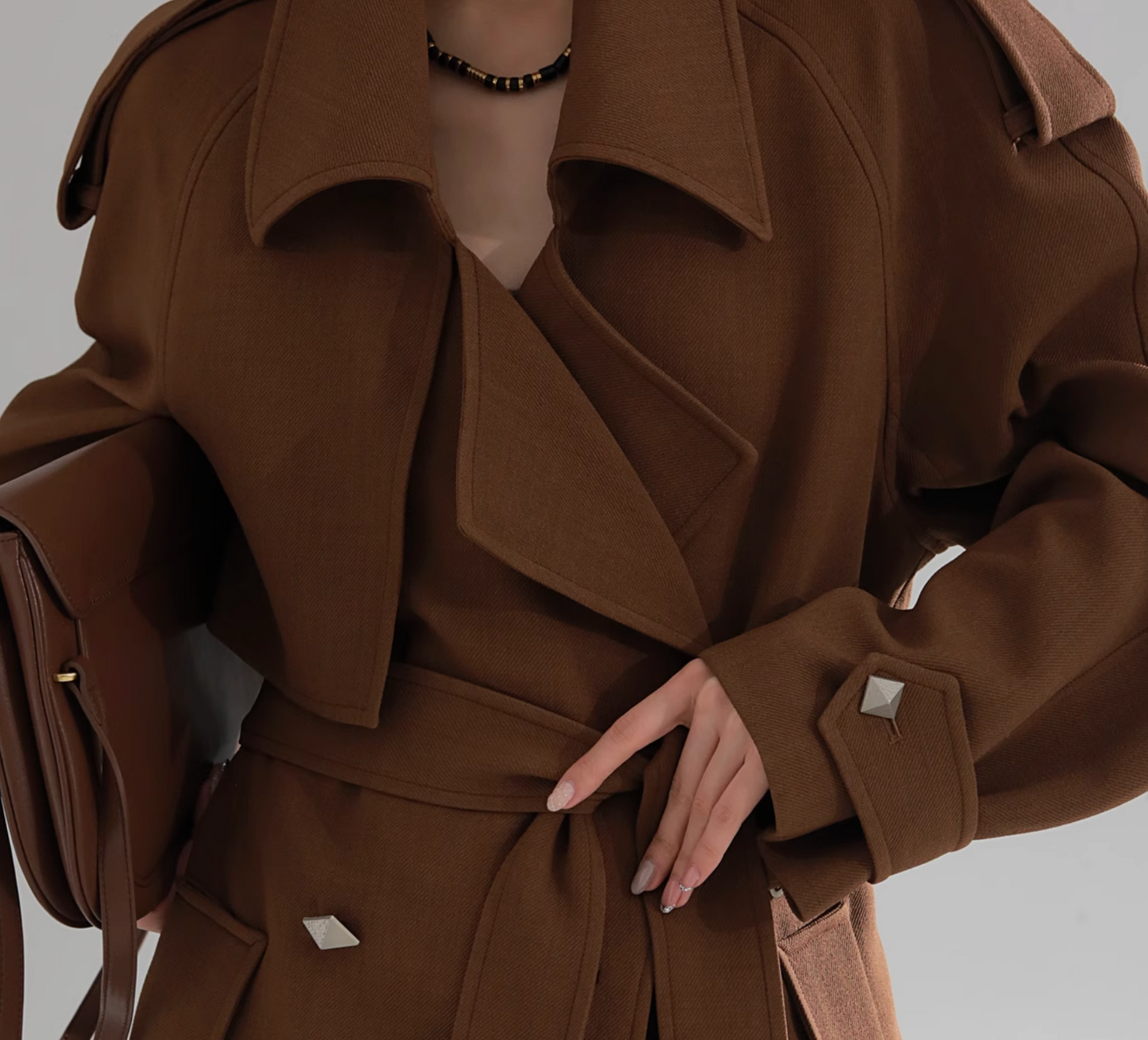 Studded Belted Trench Coat
