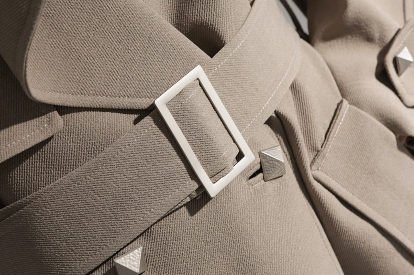 Studded Belted Trench Coat