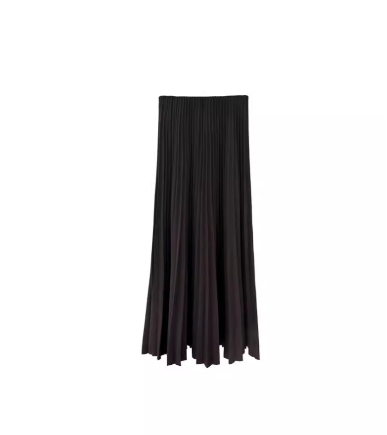 Pleated Knit Midi Skirt – Cashmere Blend Comfort & Elegance