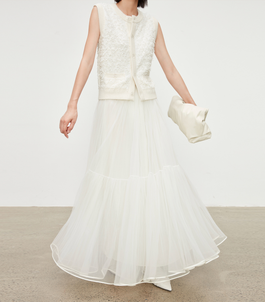 Tulle Breeze High-Waisted A-Line Skirt