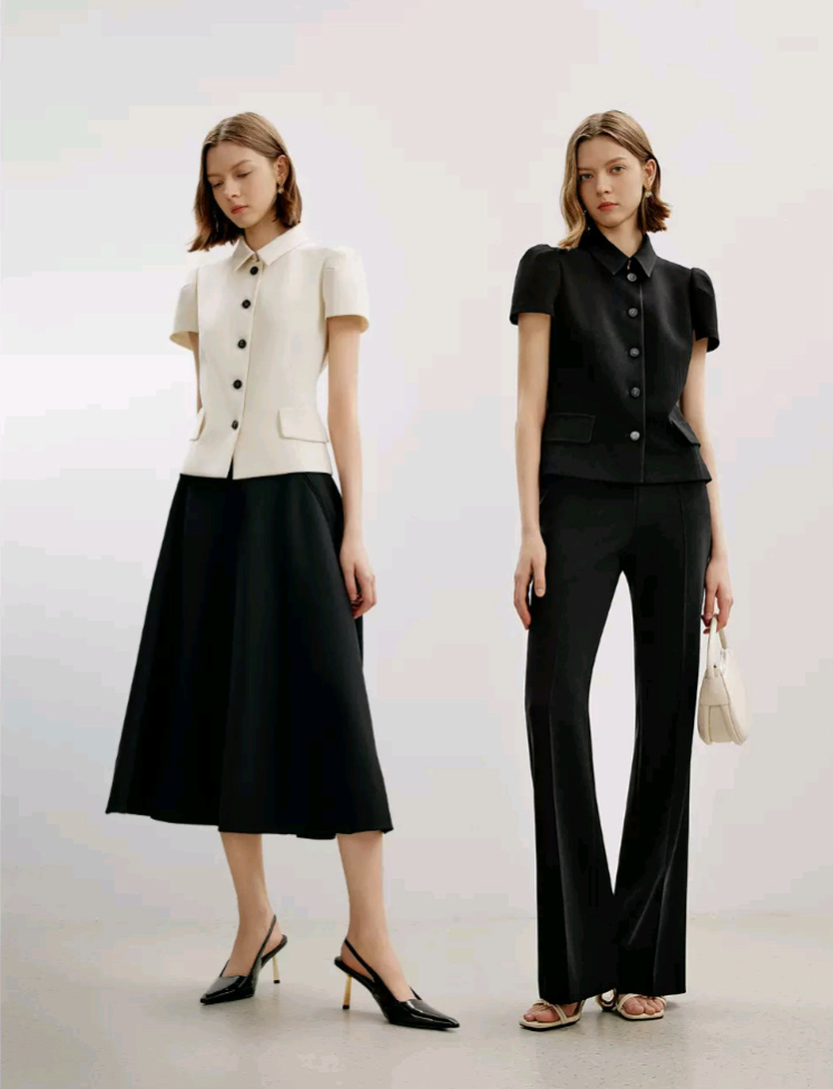 Modern Elegance Buttoned Cropped Jacket – Timeless French Style