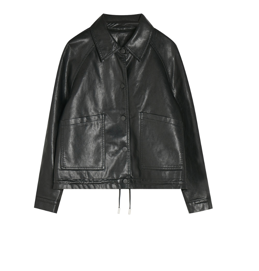 Ruched Retro Moto-Style Jacket