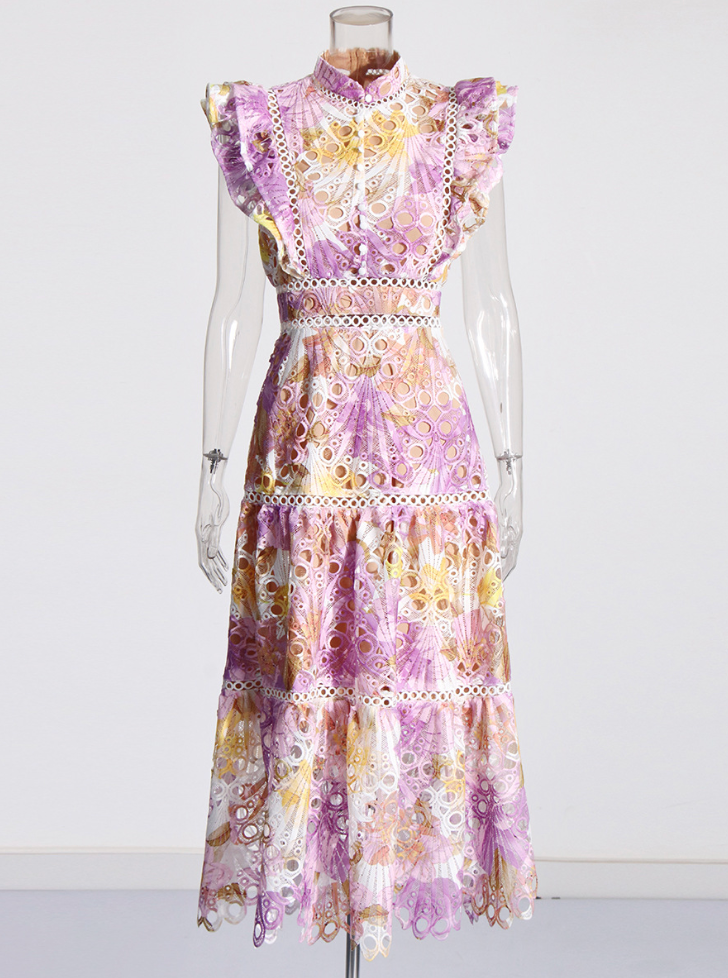 Premium Lace Detail Empire Waist Maxi Dress