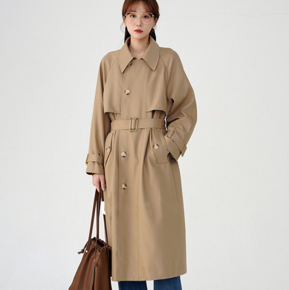 Gray British-Style Trench Coat – Timeless Elegance with Modern Comfort