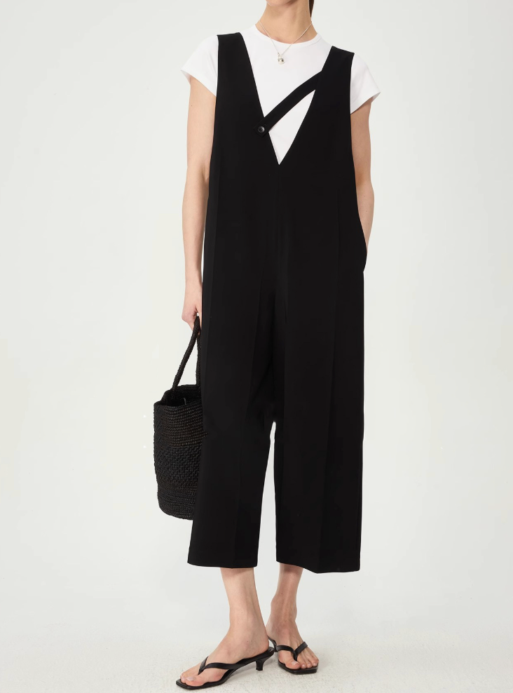 Relaxed European Street Style Oversized Jumpsuit