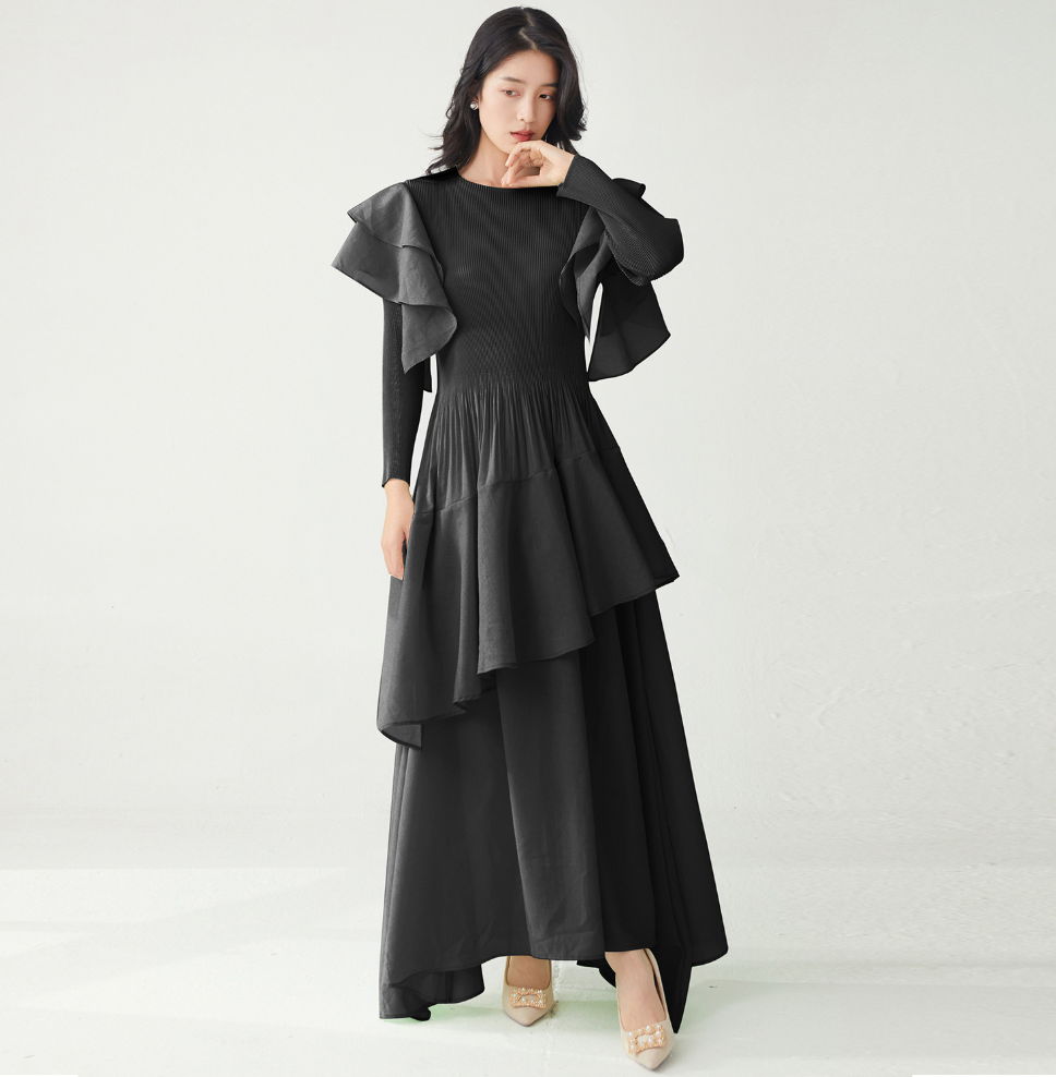 Ruffled Comfort Maxi Dress – One Size
