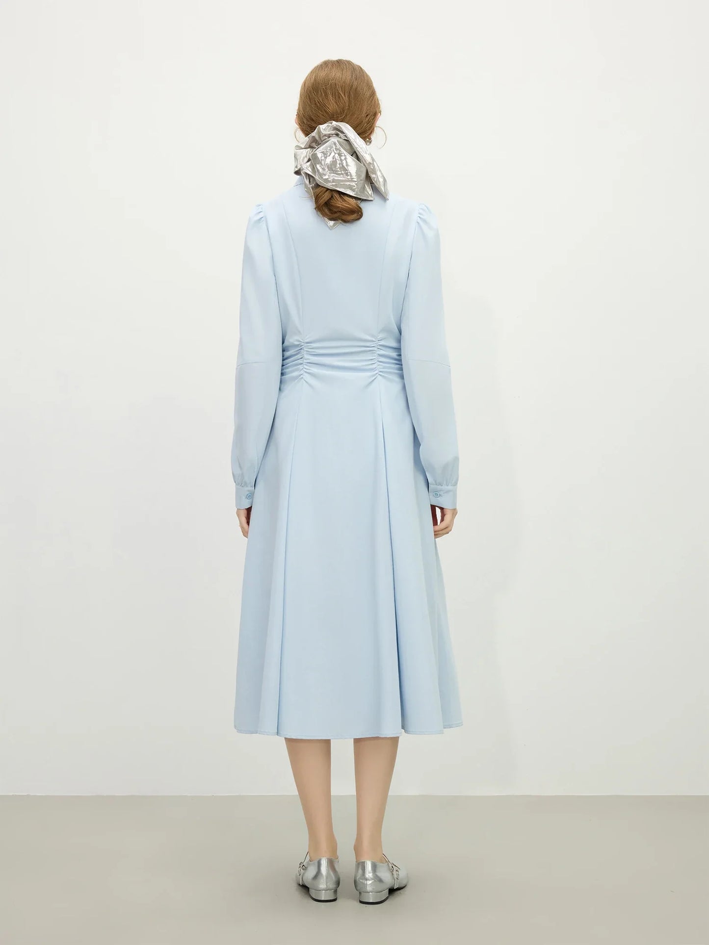 French-Inspired Belted Shirt Dress