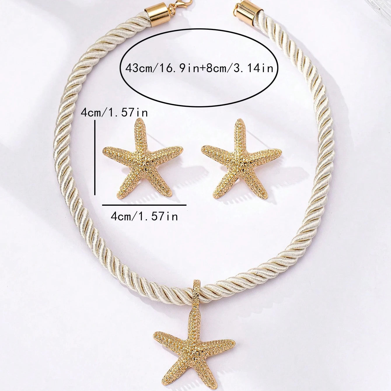 Nerissa Starfish Jewelry Set (Necklace & Earrings)